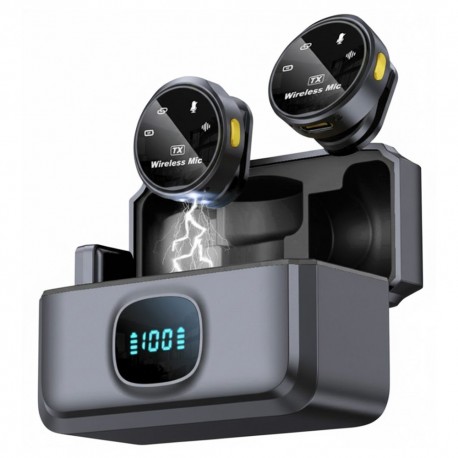 MICROFONO DE SOLAPA ECOPOWER EP-M091 COLOR NEGRO