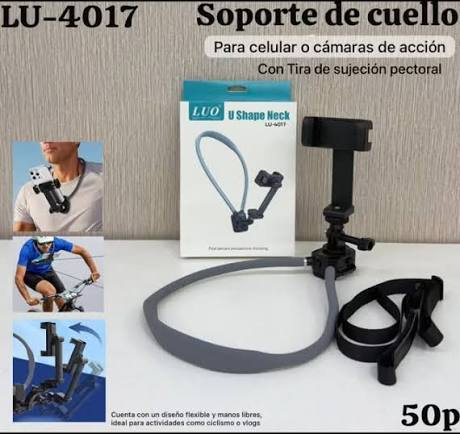 SOPORTE DE CELULAR LUO PARA CUELLO LU-4017 COLOR NEGRO