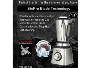 LICUADORA MARYLAND 1.5 LTS INOX COMMERCAIL Y HOME BLENDER 1000W STAINLESS STEEL -MR-IN5500