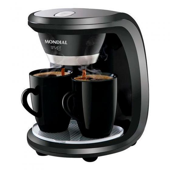 CAFETERA MONDIAL CON DOS TAZAS NEGRO-C-18
