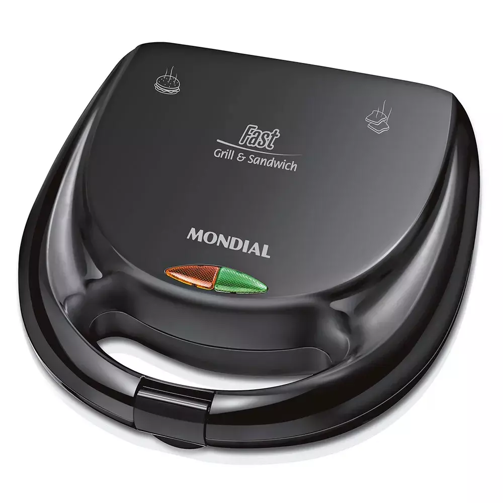 SANDWICHERA MONDIAL FAST GRILL Y SANDWICH 2 PANES 750W NEGRO- S-12