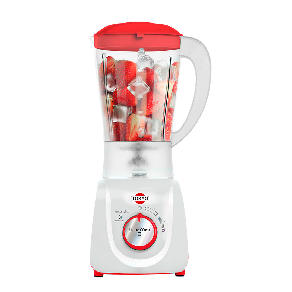 LICUADORA TOKYO 1.5 LTS BLANCO/ROJO LICUA MAX 2VELOC 520W-EDTLMAX2FLA