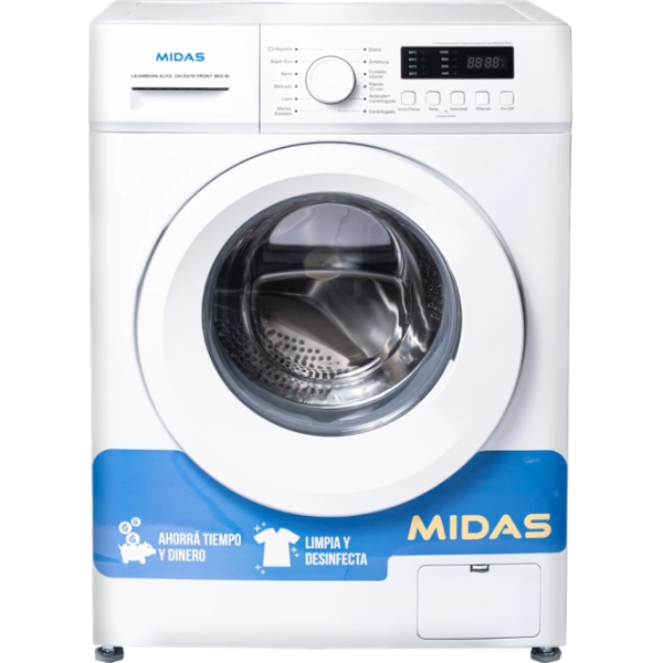 LAVARROPA AUTOMATICA MIDAS  6KG CELESTE CARGA FRONTAL BLANCO