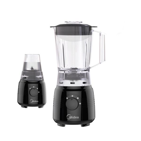 LICUADORA MIDEA 1.25 LTS  NEGRO 600W JARRA DE PLASTICO + VASO PICADOR 200ML-BL2516