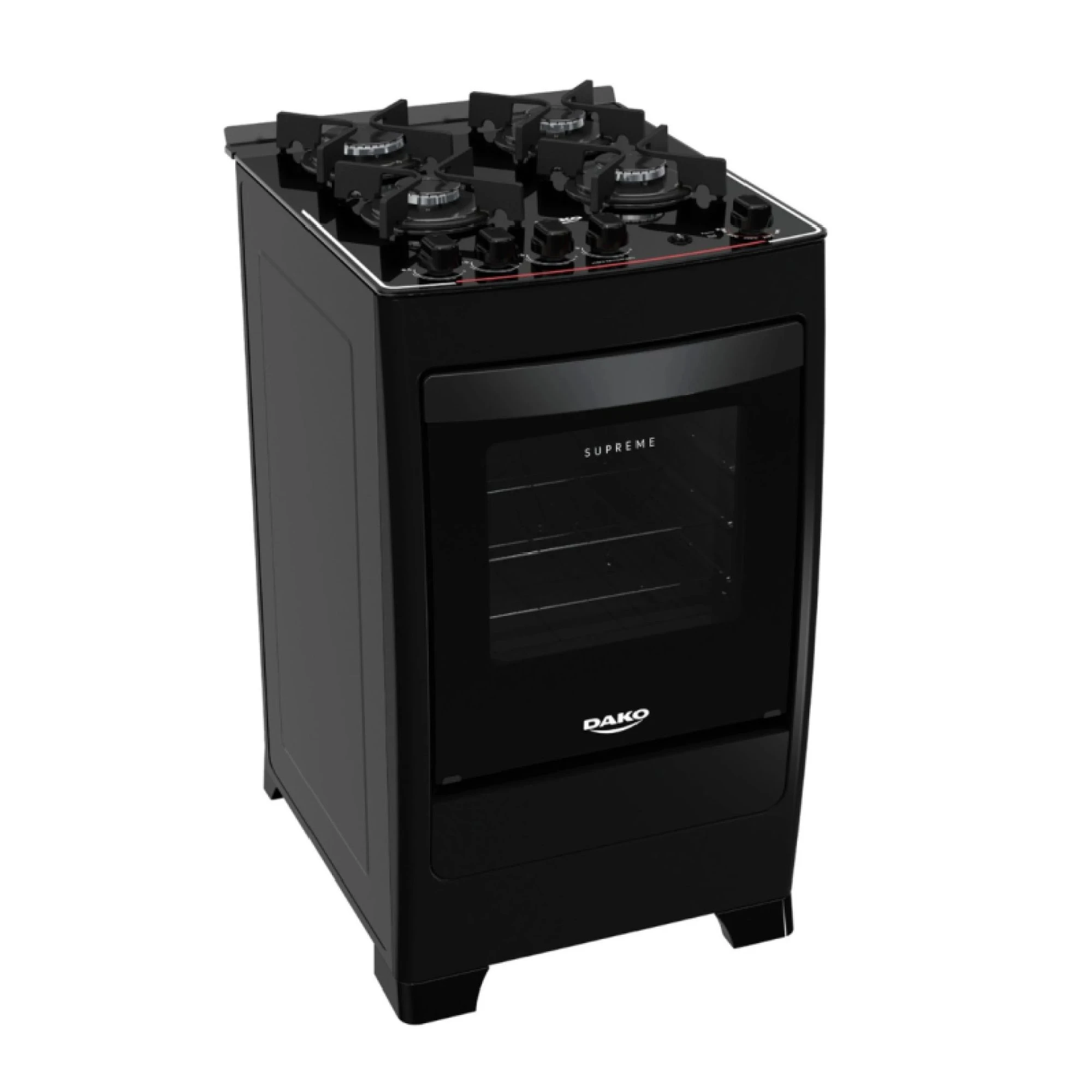 COCINA A GAS DAKO SUPREME GLAS 4H NEGRO