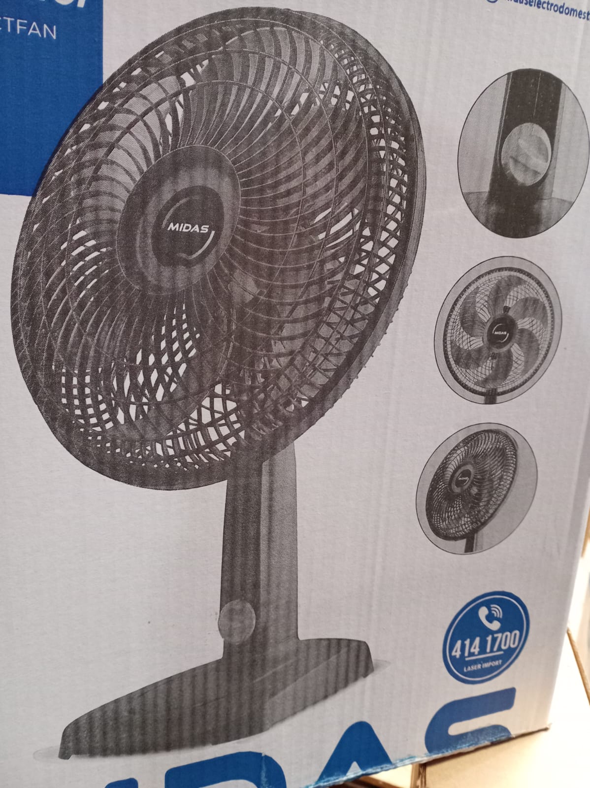 VENTILADOR DE MESA MIDAS 30CM NEGRO-MD-COMPACT FAN