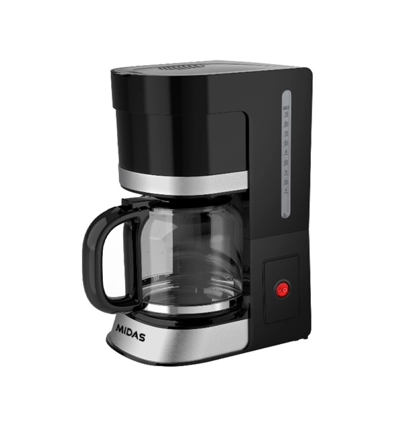 CAFETERA MIDAS 800W NEGRO C/INOX-MD-GOTEO12T