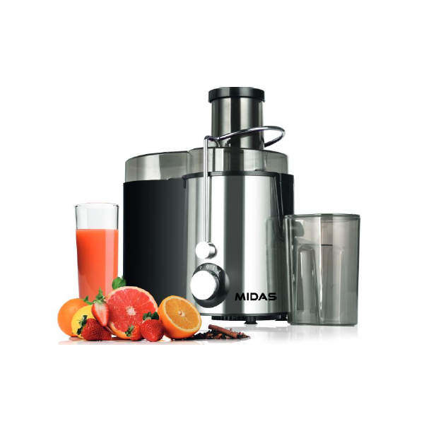 EXTRACTOR DE JUGO MIDAS NEGRO C/INOX 400W -TURBOJUGO