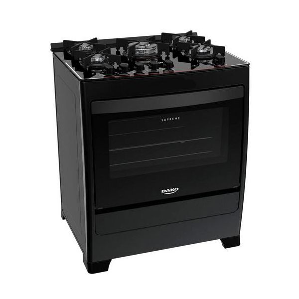 COCINA A GAS DAKO 5H SUPREME GLAS NEGRO