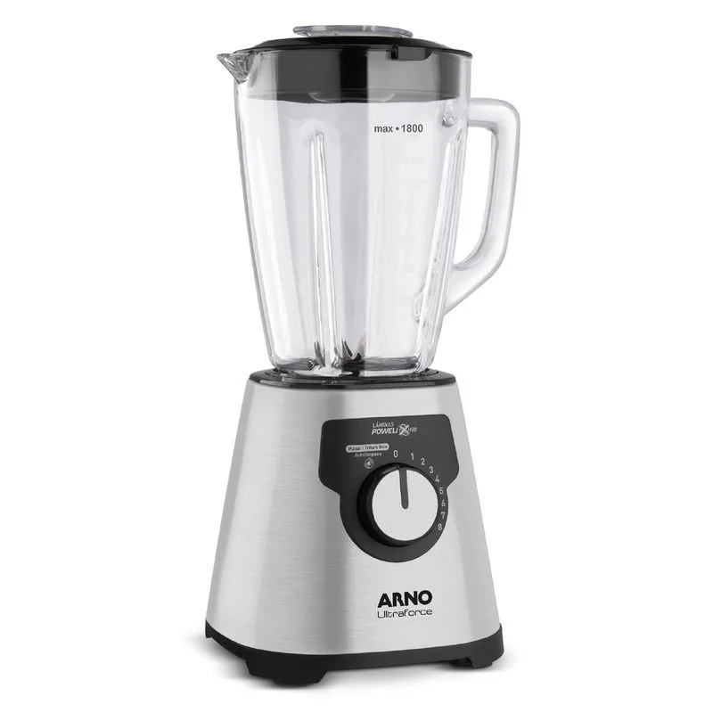 LICUADORA ARNO 2.2 LTS JARRA DE VIDRIO INOX ULTRAFORCE LIMPIA FACIL LN92-LN3285B2