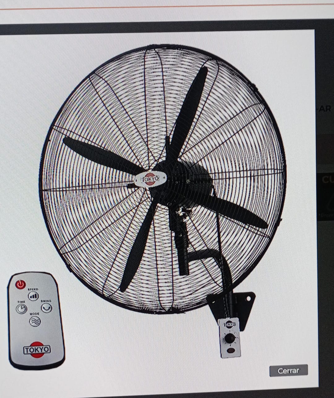 VENTILADOR INDUSTRIAL DE PARED TOKYO 30 VETOKPAI30R-D