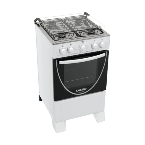 COCINA A GAS DAKO AMAZONAS 4H TAPA VIDRIO BLANCO