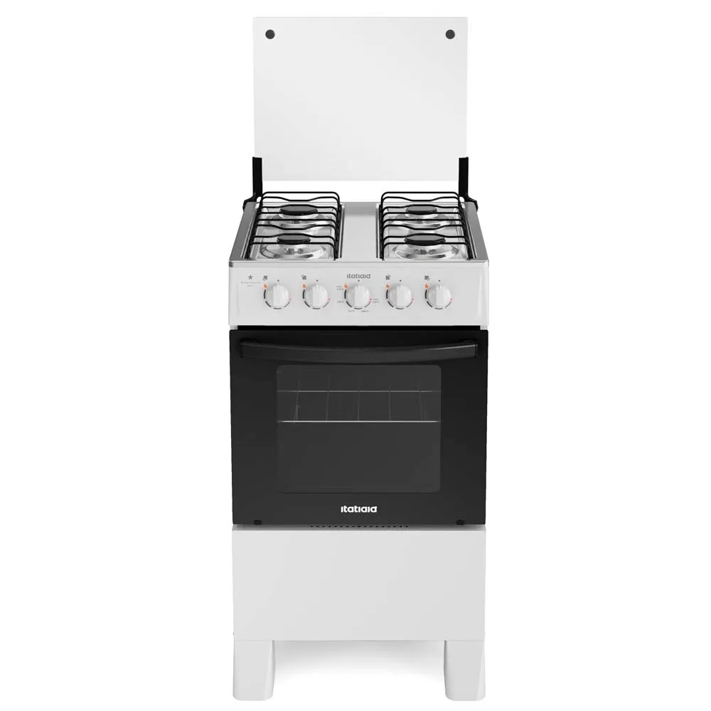 COCINA A GAS ITATIAIA STAR CLEN BLANCO 4Q TAPA DE VIDRIO