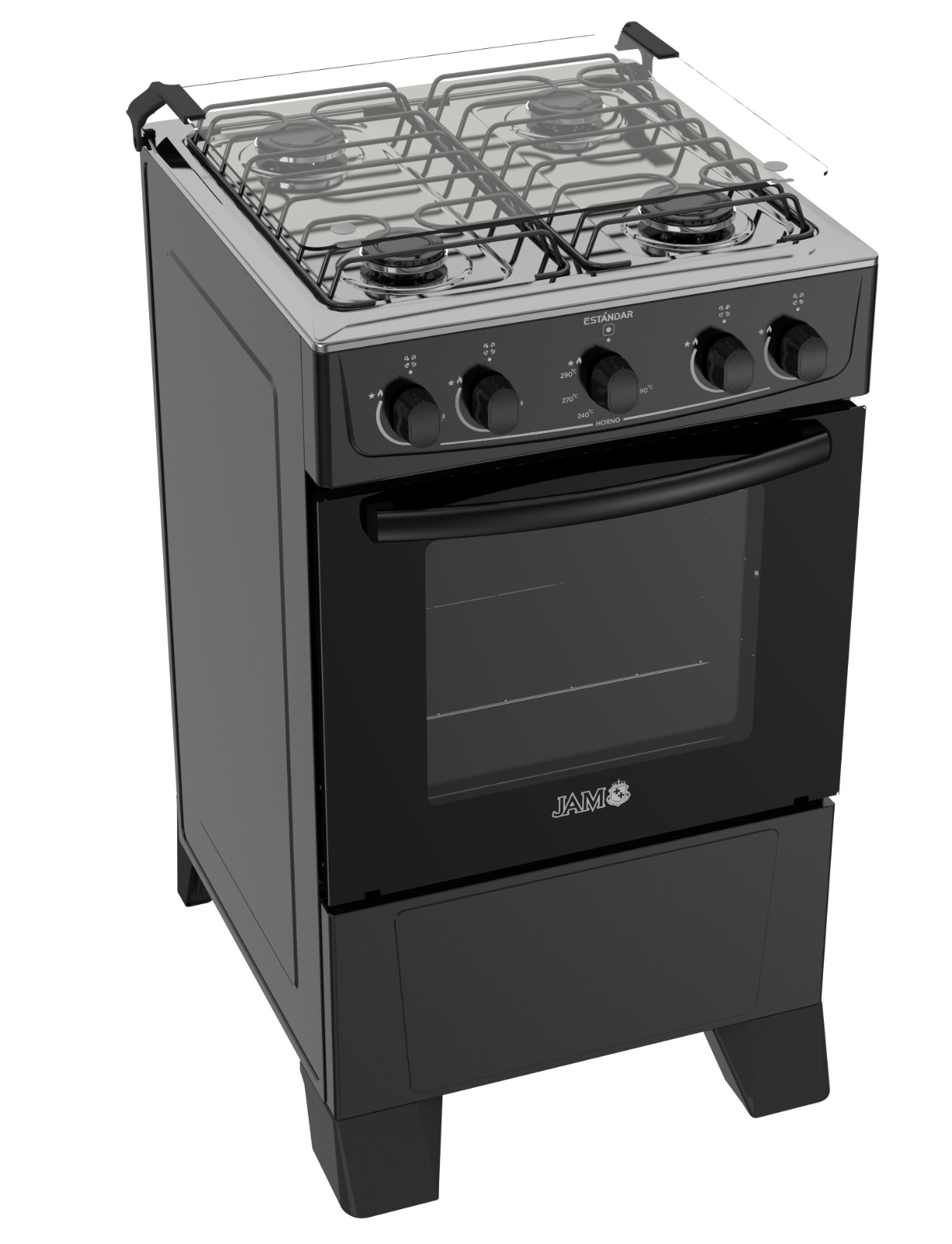 COCINA A GAS JAM STANDAR 4H NEGRO